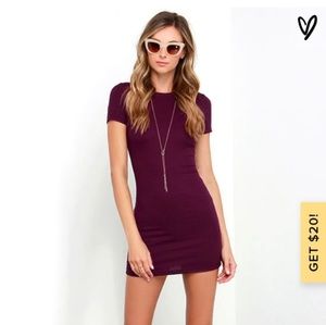 Lulus short sleeve plum dress
